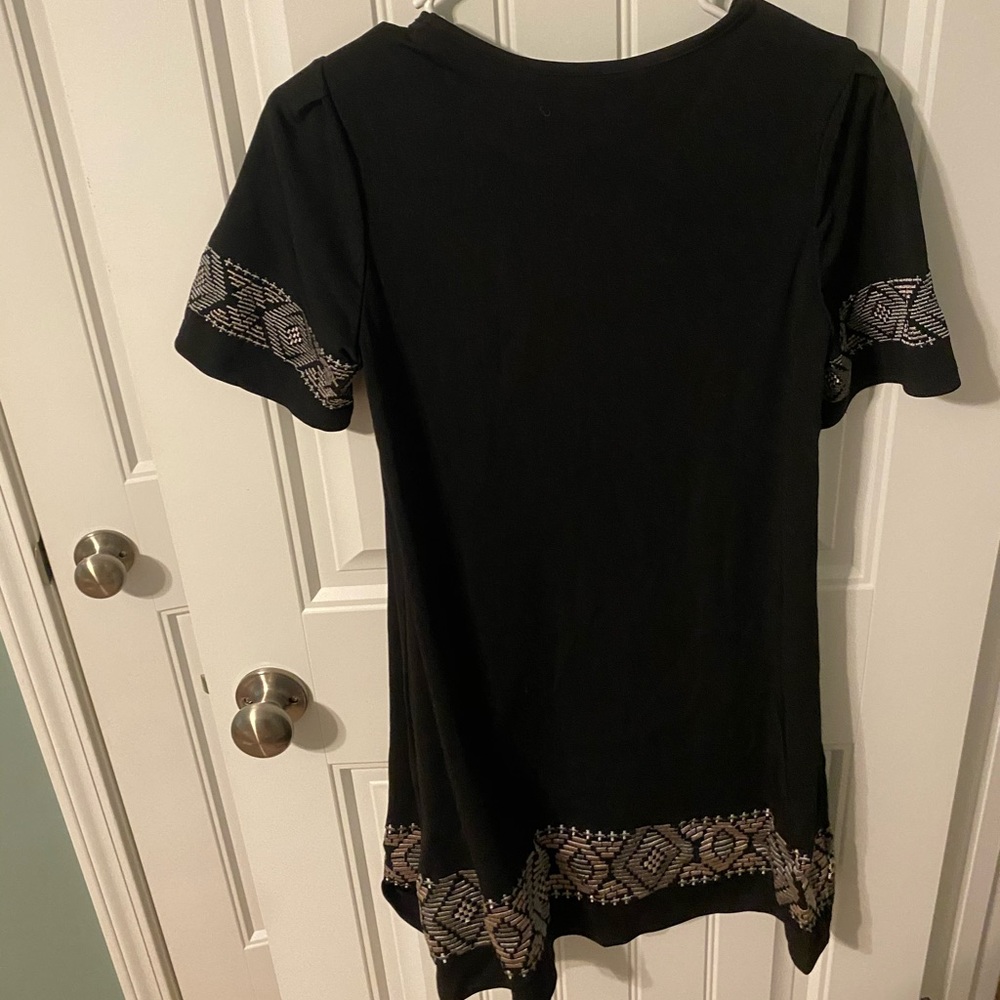 black dress with embroidery